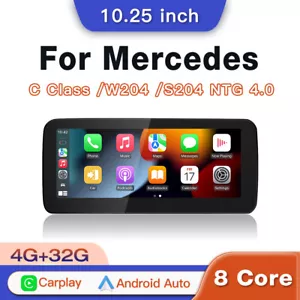 10.25" Android 13 GPS Navi Carplay Screen For Mercedes W204 S204 NTG 4.0 2008-10 - Picture 1 of 13