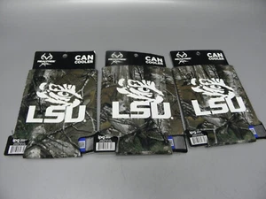LOT OF 3 LSU TIGERS REALTREE CAMO CAN COOLER DRINK COZY IPG LICENSED NEW - Picture 1 of 1