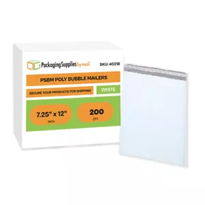 #1 Kraft Bubble Padded Mailers 7.25 x 12 Envelopes Self Seal-Made In USA 200 Pcs - Picture 1 of 6