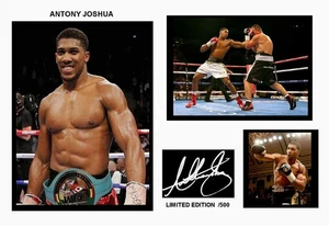Anthony Joshua World Champion Boxer Signed Limited Edition Memorabilia Print - Imagen 1 de 36