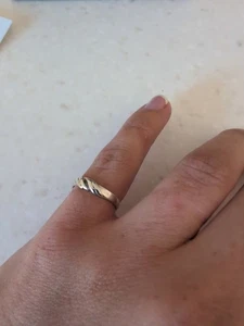 Vintage Sterling Silber Bandring Gr. 5 mit Goldinlay (S037) - Bild 1 von 3