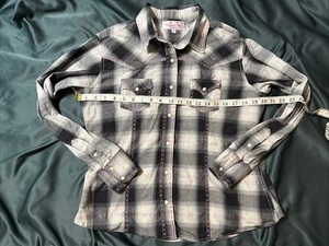 Camisa Panhandle Slim Western Rosa Y Negra Perla Snap LS Mujer’s Talla L - Imagen 1 de 20