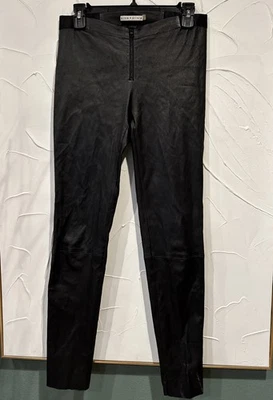 Leggings Alice + Olivia de cuero de cordero elásticos negros para mujer 6 Foto 1 de 4