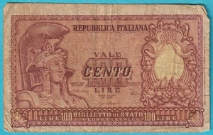 Italien 100 Lire 1957 Athena P92a Bolaffi Cavallaro Giovincho 3241 018242 - Bild 1 von 2