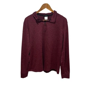 Jockey Sport Pullover Mens Large Maroon Quarter Zip Athletic Sweatshirt - Picture 1 of 5