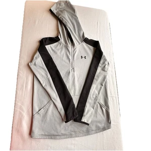 Under Armour Boys'YLG Gray/Black Hoodie Coldgear Sweatshirt Youth Size Large - Picture 1 of 7