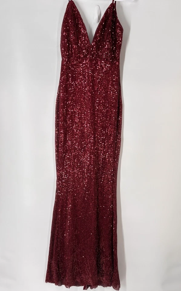 Maxi Vestido Luxxel Talla M Lentejuelas Sirena Sin Tirantes Sexy Vacaciones Año Nuevo Baile de graduación Vampiro Foto 1 de 4