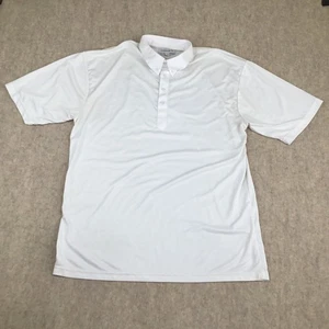 Collars & Co Polo Shirt Mens Size 2XL White Solid Short Sleeve Polyester Casual - Picture 1 of 12