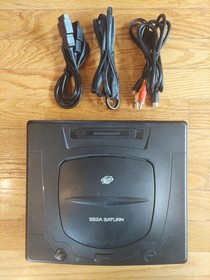Sega Saturn Console W/Cords - MK-80000A Black - Tested/Works - Fast Shipping!