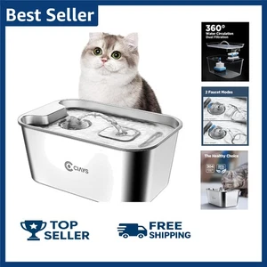 Fontana Acqua per Gatti Acciaio Inox - 61oz/1.8L Dispenser Automatico Acqua per Animali Domestici... - Foto 1 di 9