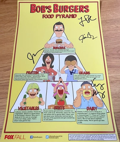 Bob's Burgers cast signed autographed 2014 SDCC poster Jon Benjamin Mintz Murphy Cover