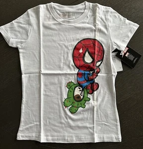 Camiseta Tokodoki TKTD Spider-Man Marvel Comics Damas Talla Pequeña Nueva Blanca - Imagen 1 de 6
