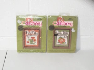 Jiffy Stitchery Sunset Vintage Cross Stitch Pumpkin Poppies Seeds Cheryl Ruehle - Picture 1 of 6