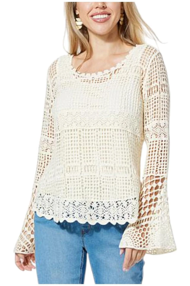 Camiseta sin mangas blanca One World crochet de 2 piezas para mujer Foto 1 de 1