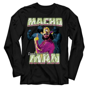 Macho Man Randy Savage Tripple Exposure Men's Long Sleeve T Shirt WWE Wrestling - Picture 1 of 5