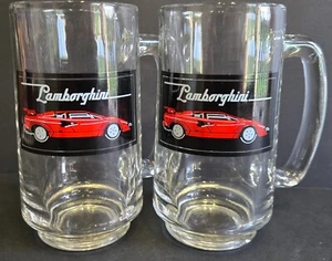 Lamborghini Sammelserie 1986 Spencer Geschenke 12 Oz Bierkrüge Vintage rot - Bild 1 von 7