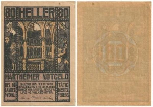 1920 Schloss or CASTLE HARTHEIM, in AUSTRIA Nice UNUSED "80 Heller" NOTGELD NOTE - Picture 1 of 3