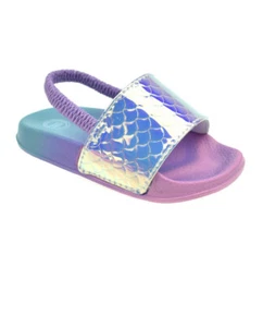 Wonder Nation Toddler Girl’s Size 5 Metallic Mermaid Slides Sandals Shoes New - Picture 1 of 2