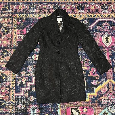 Белый дом черный рынок Тренч женщин парчи цветочный воротник размер XS новый с Ярлыками - Изображение 1 из 3