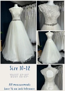 Vivien Vigo “Peni ”WEDDING DRESS A Line LACE SIZE 10-12 - Picture 1 of 7