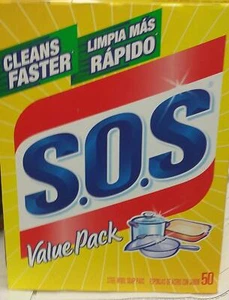 S O S Steel Wool Soap Pads 50 Count Durable Cleaning Pads for Tough Messes - Picture 1 of 1