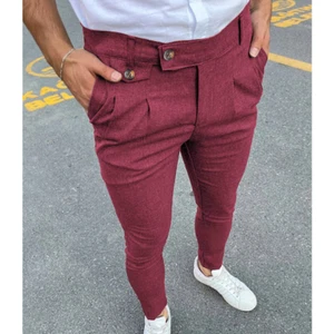 Fashion Men's Formal Dress Pants Trousers Slim Business Skinny Casual Work Pants - Picture 1 of 24