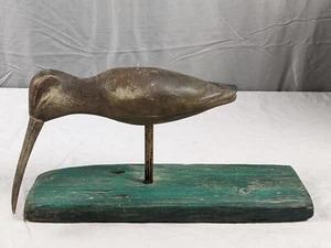 9.5" Long Folk Art Carved Jim Doyle Dover Delaware Shore Bird Decoy Sculpture - Picture 1 of 9