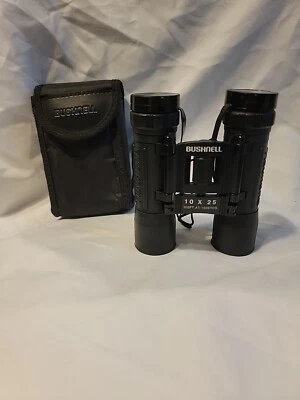 Bushnell 10 x 25 Binoculars 10x25 Compact with Case Binos Vintage Clean - Image 1 of 4