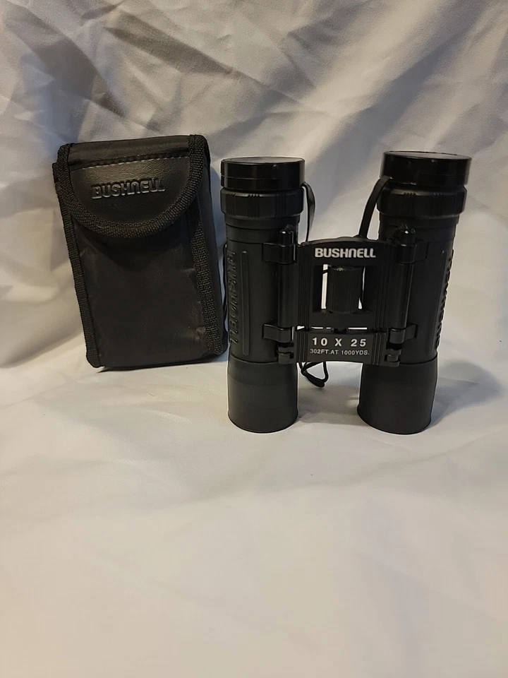 Bushnell 10 x 25 Binoculars 10x25 Compact with Case Binos Vintage Clean - Image 1 of 4