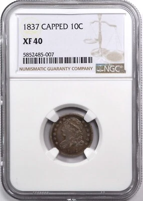 1837 CAPPED BUST DIME 10C NGC XF 40 - Image 1 of 2