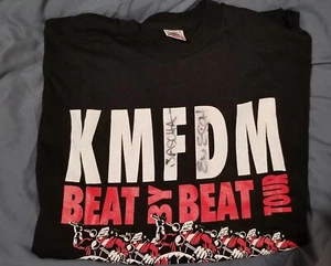 Signed KMFDM BEAT by BEAT Concert Shirt 1995 - Vintage, original & I was there! - Picture 1 of 7