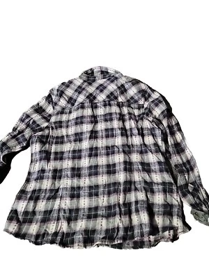 Camisa Sonoma XL Negra Blanca Púrpura Franela a Cuadros Manga Larga Bolsillos Algodón Foto 1 de 2