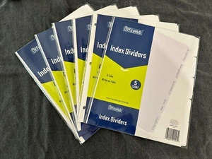 OfficeHub Index Dividers With Tabs - 5 Write On Tabs - 6 Packs - Picture 1 of 1