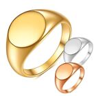 Stainless Steel Women Signet Ring Polished Seal Chunky Rings  Women Men