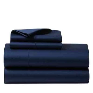Ralph Lauren RL Organic Sateen Sheets Polo Navy New - Picture 1 of 5