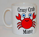 Crazy Crab Man Mug Can Personalise Funny Animal Lover Sea Fishing Fish Gift Cup