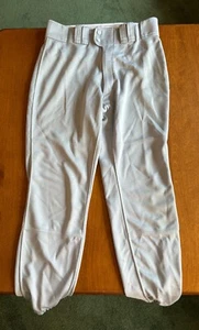 MIZUNO BASEBALL ELASTIC BOTTOM BASEBALL ADULT LARGE GRAY Used Practice Pants - Picture 1 of 5
