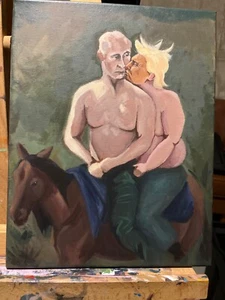 MAGA After Dark™️ (Trump x Putin) Original Painting, Acrylic on Canvas, 11x14 - Picture 1 of 2
