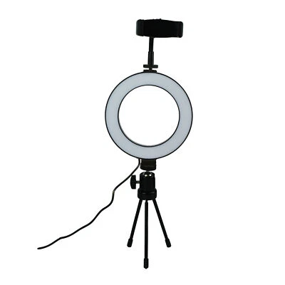 6" Dimmable LED Ring Light Video Photo Lighting Lamp Desk Tripod Phone Holder - Изображение 1 из 4