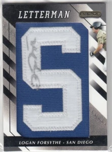 2008 Logan Forsythe Razor AUTO LETTER PATCH S - LF Arkansas Razorbacks RC - Picture 1 of 1