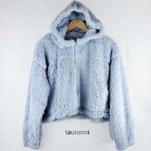 BDG blau-grau Cropped Sherpa Hoodie Kunstfell Teddy Jacke Mantel $ 79 [XS/S/L/XL] - Bild 1 von 6