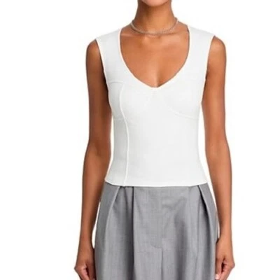 Camiseta sin mangas AQUA Bustier estilo corsé sin mangas ajustada blanca XS Foto 1 de 4