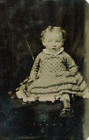 Antique Tintype Dress Boots Rosy Cheeks Braided Hair Toddler Photo Studio
