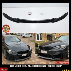 PASST FÜR BMW F80 M3 F82 M4 CS Style Glanz Schwarz Look Front Splitter Lippe 14-18 - Bild 1 von 12