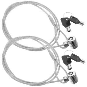 2 Sets Laptop Lock Office Computer Locking Cable Security Hardware - Afbeelding 1 van 12