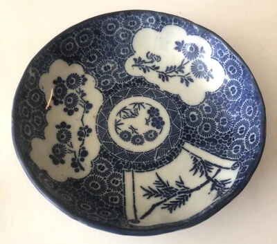 "Cuenco japonés Nabeshima vintage porcelana azul y blanco 6""" Foto 1 de 4