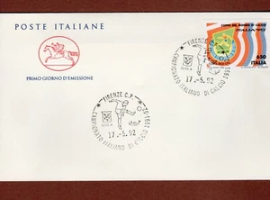 ITALIA Busta Timbro CAMPIONATO di Calcio 1991/92 - Firenze 17.05.1992 - Interess - Foto 1 di 1