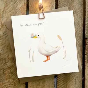 GingerBetty I'm Stuck On You, Open Card For All Occasions Blank Inside DUCK - Picture 1 of 1