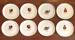 VINT SET OF 8 MAGENTA M STUDIOS FALL SNACK/DESSERT PLATES~THANKSGIVING HARVEST - Picture 1 of 7
