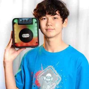 iDance GoParty 1 wiederaufladbarer drahtloser BT-Lautsprecher mit Disco-Lichtern ~ 5 W - Bild 1 von 4